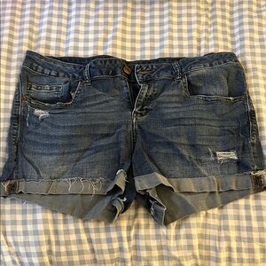 SO Blue Distressed Jean Shorts
